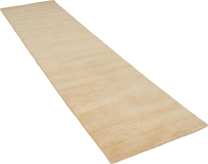 Produktbild Pergamon Wolle Natur Teppich Läufer Gabbeh Maya Einfarbig (70 x 140 cm)