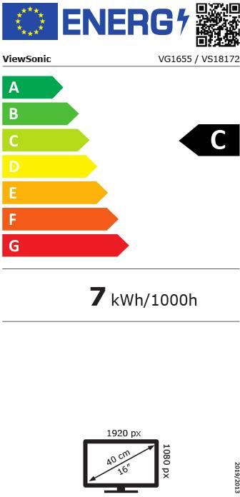 Energie-Label Viewsonic VG1655 (1920 x 1080 Pixel, 15.60")