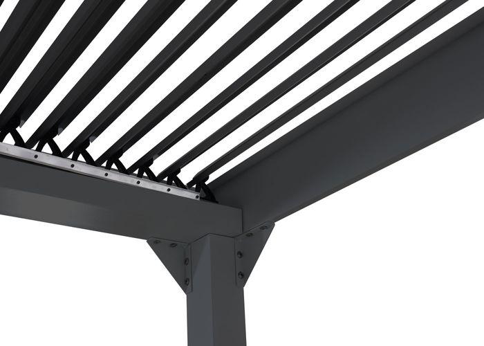 Actual product image Mendler Aluminium pergola HWC-L41, sturdy 8cm metal frame 3x3.7m, anthracite (306 cm, 368 cm)