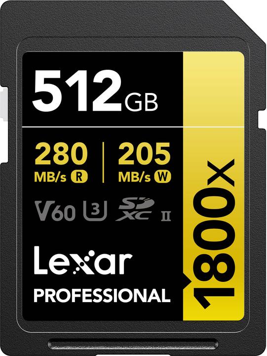 Produktbild Lexar Professional (512 GB, SDXC, U3, UHS-II)
