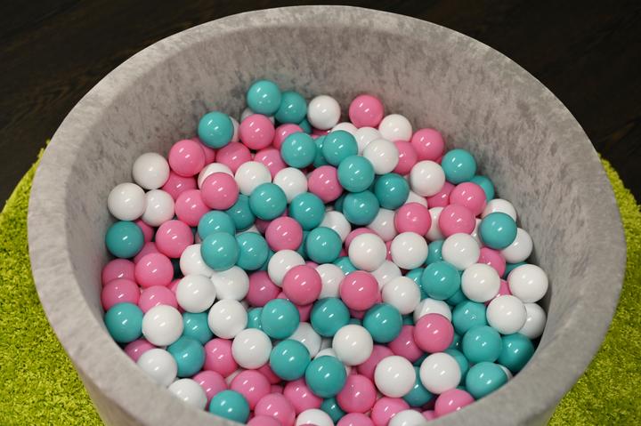 Image du produit Knorrtoys Bällebad soft - "Grey" - 300 balls rose/creme/lightblue (ca. 6cm Durchmesser)