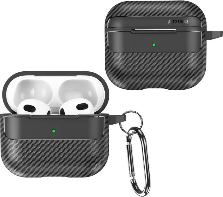Produktbild Cover-Discount Airpods Pro / 3 - Silikoncase Carbon Look schwarz (Kopfhörer Tasche)