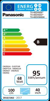 Energie-Label Panasonic Tx-40dxw604 (40", LCD, 4K)