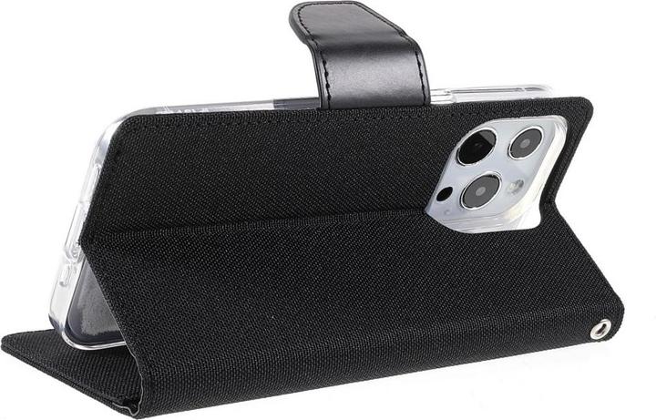 Actual product image iPhone 13 Pro Max - Canvas Fabric Leather Case Black (Apple iPhone 13 Pro Max)