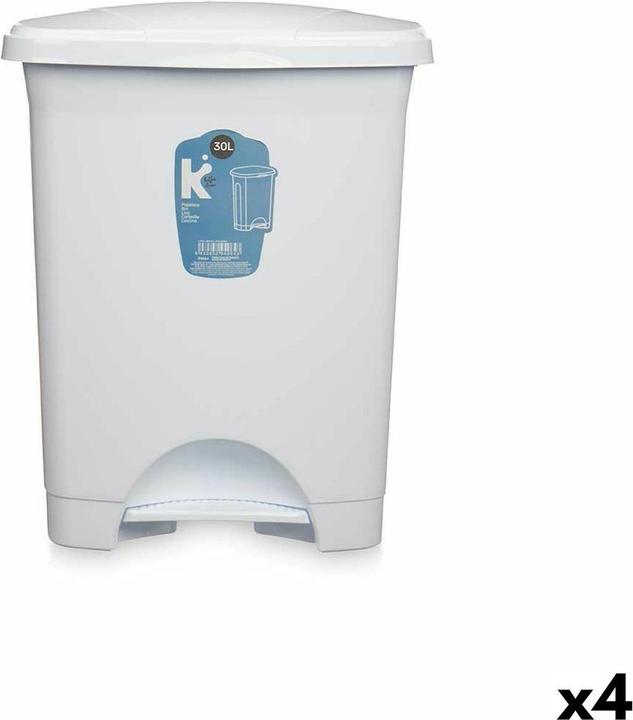 Image du produit Natec Papierkorb mit Pedal Weiss Kunststoff 30 L (4 Stück) (30 l)
