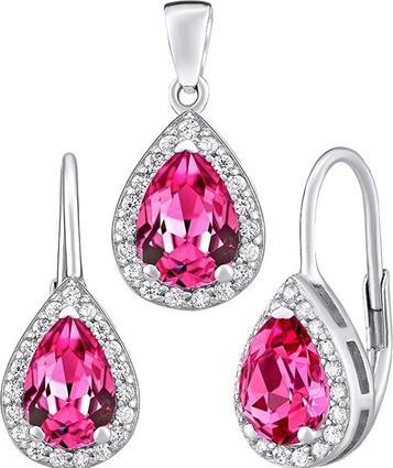 Immagine prodotto Silvego Parure di gioielli in argento con orecchini e ciondolo MONACO e rubino sintetico LPS0341R (Argento 925)