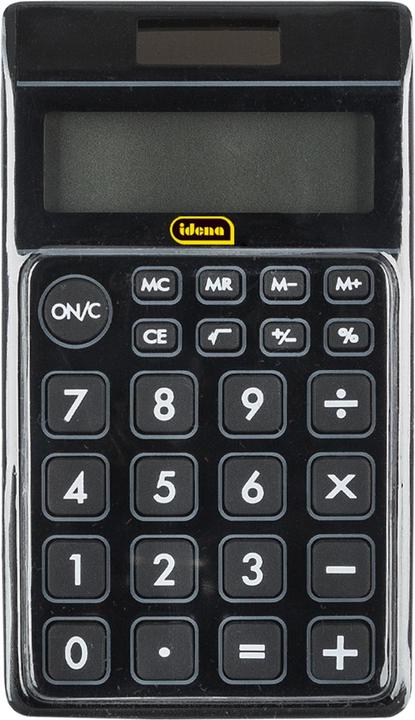 Actual product image Idena Pocket calculator TR800 black, 8-digit (Batteries, Solar cells)
