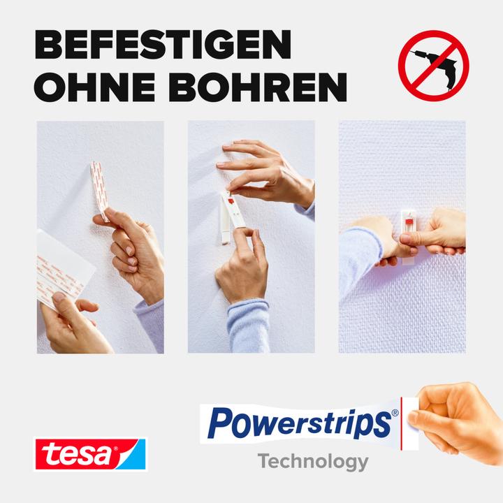 Produktbild tesa Klebenagel für Tapete & Putz, 1kg Halteleistung, höhenverstellbar, spurlos ablösbar
