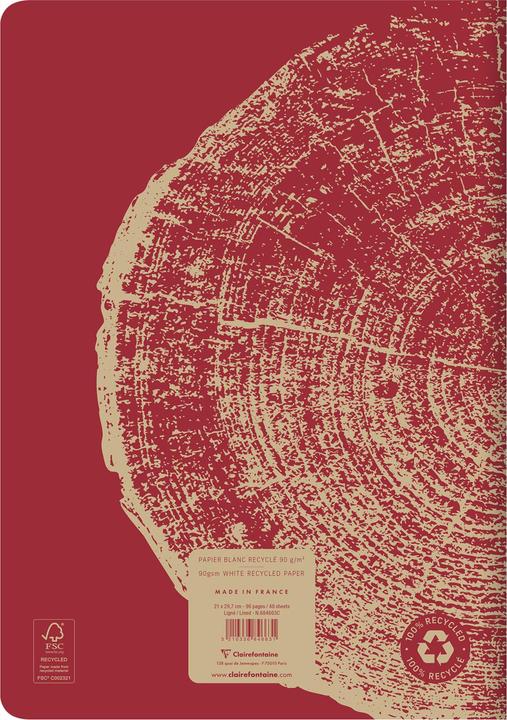 Image du produit Calligaphe Cahier piqué FOREVER PREMIUM 100% recyclé A4 96 pages ligné papier recyclé blanc 90 g - Rouge brique (A4, À rayures, Couverture souple)