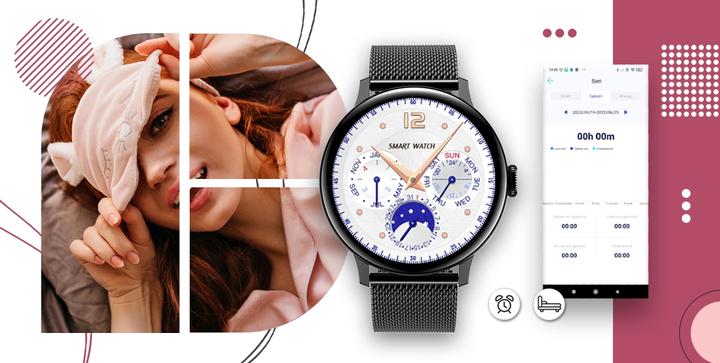 Actual product image Giewont Womens Smartwatch GW330-3 Black-Black Silicone Strap + Black Bracelet