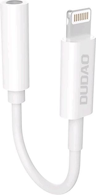 Productafbeelding Dudao Audio-adapter L16i Lightning naar Mini Jack 3,5mm (wit) (Bliksem, 3,5 mm aansluiting)