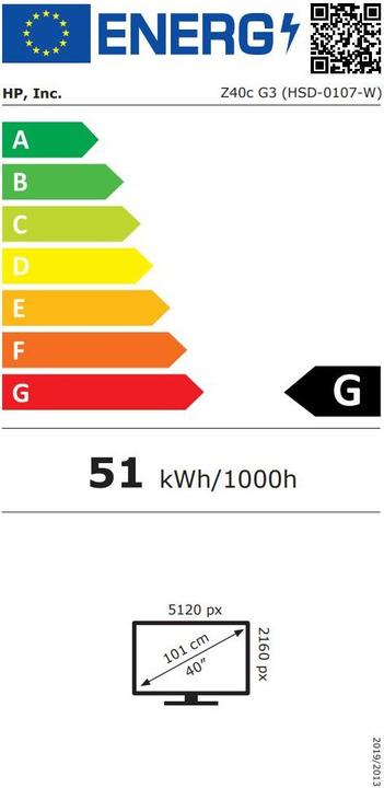 Energie-Label HP Z40c G3 (5120 x 2160 Pixel, 39.70")