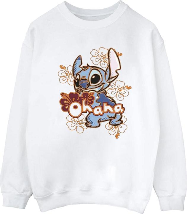 Actual product image Disney Mens Lilo And Stitch Ohana Orange Hibiscus Sweatshirt (L)