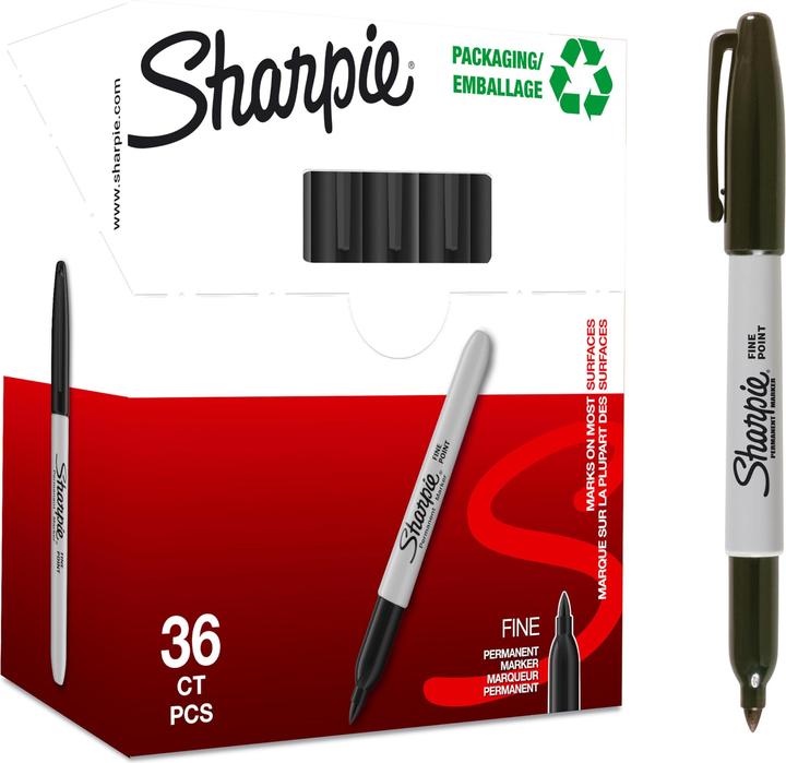 Produktbild Sharpie Fein Rundspitze (Grau, Schwarz, 0.90 mm, 36 x)