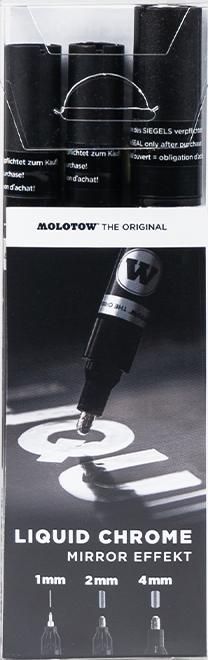 Produktbild Molotow Liquid Chrome Marker 3er Set 1+2+4mm (Chrome, 4 mm, 3 x)