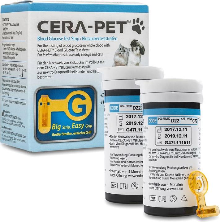 Produktbild Cera-Pet Blutzuckerteststreifen 200 STK. für Hunde und Katzen (Teststreifen)