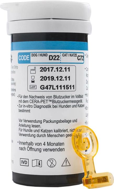 Produktbild Cera-Pet Blutzuckerteststreifen 200 STK. für Hunde und Katzen (Teststreifen)
