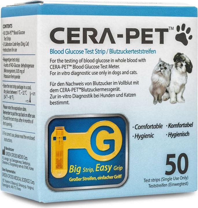 Produktbild Cera-Pet Blutzuckerteststreifen 200 STK. für Hunde und Katzen (Teststreifen)