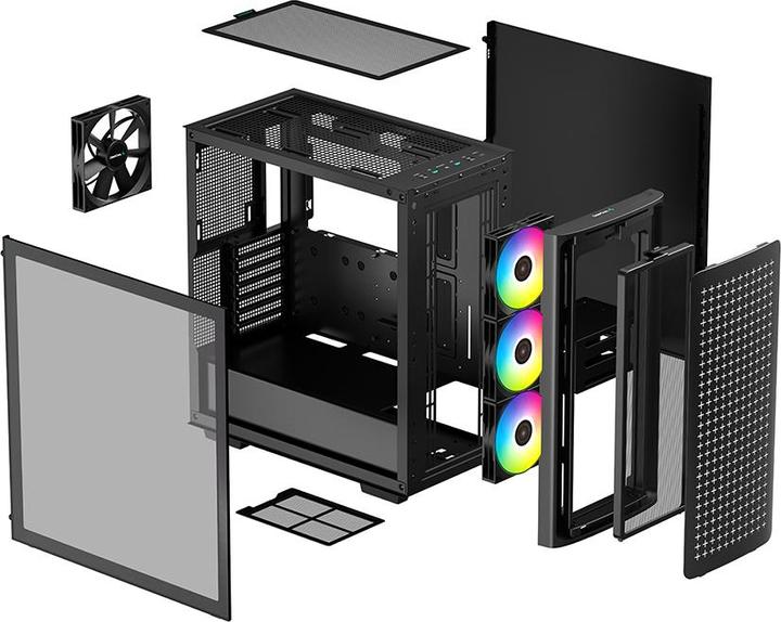 Immagine prodotto Deepcool Alloggiamento MID-TOWER CK560 Finestra laterale, Nero, Mid-Tower, Alimentatore incluso in Fede No. (E-ATX, Mini-ATX, ATX, mATX)