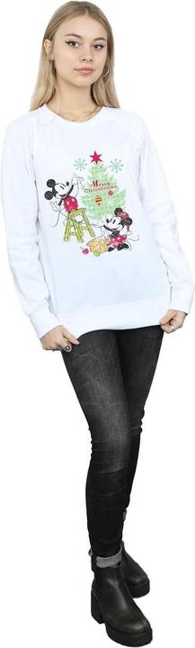 Actual product image Disney Womens/Ladies Mickey And Minnie Christmas Tree Sweatshirt (XXL)