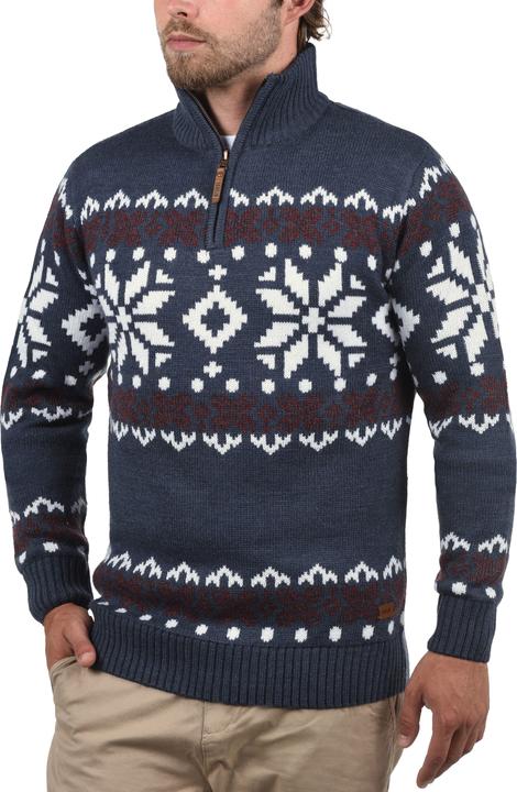 Actual product image Solid Norwin Men's Jumper Chunky Knit Pullover Troyer (XL)
