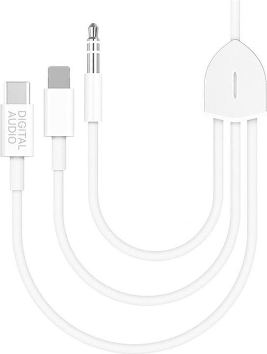 Immagine prodotto Apfelkiste Lightning / 3.5mm AUX / USB C auf 3.5mm AUX Musik Adapter Kabel Konverter - 120cm (Jack da 3.5mm, Lightning, USB tipo C, Jack da 3.5mm)
