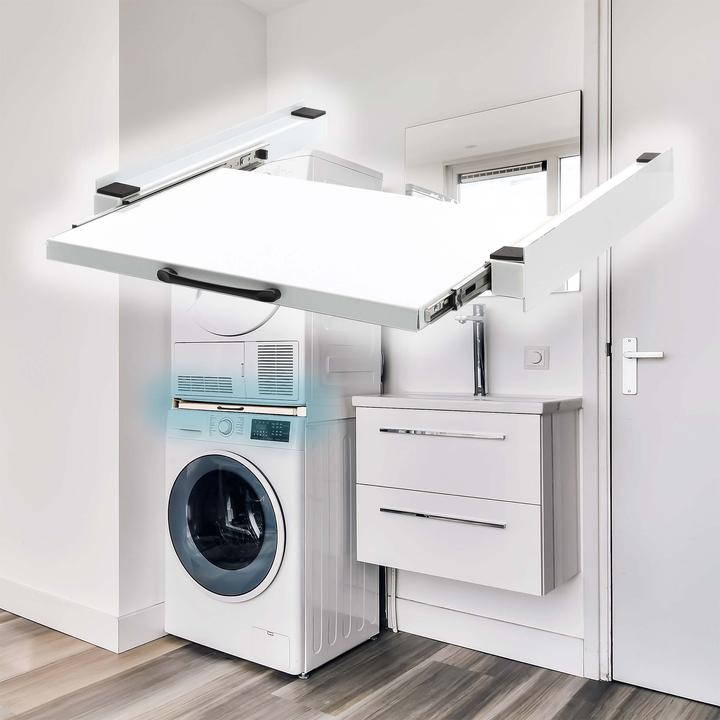 Image du produit Wiltec Zwischenbaurahmen eckige Ablage Verbindungsrahmen Trockner Waschmaschine