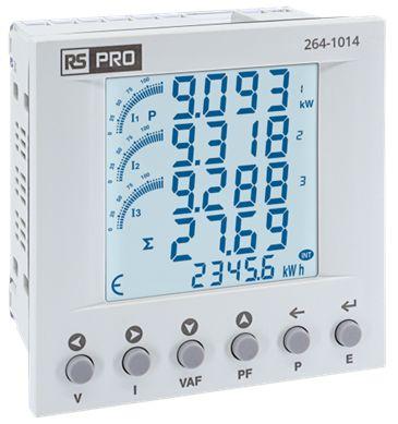 Immagine prodotto Rs Pro Contatore di energia LCD 31,5 x 91,5 mm / 1, trifase 1 (impulso) uscita 3 x (trasformatore di
