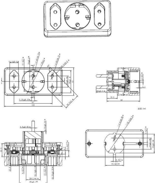 Actual product image Bachmann Multistecker (CEE 7/3, 3 x)