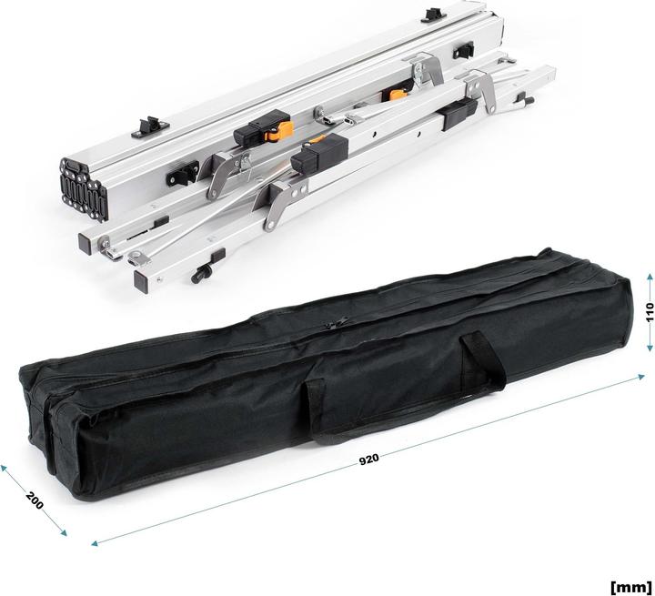Actual product image Wiltec Foldable Camping Table Silver- 90x53cm Multi-purpose Folding Aluminium Table max. 30kg