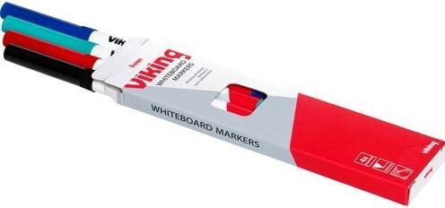 Actual product image Niceday Whiteboard marker WBS2 round tip 2 mm assorted colours (Assorted colours, 2 mm, 4 x)
