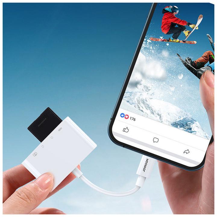Image du produit Joyroom Lecteur de cartes Lightning vers USB OTG (Lightning, USB-A, USB Type C, Carte SD)
