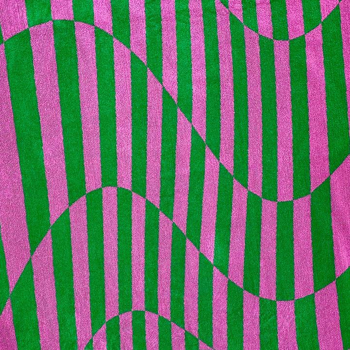 Actual product image Frau Kunz Onda Luce pink & green bath towel (100 x 150 cm)
