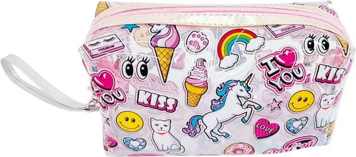 Actual product image Unico Transparent pencil case with unicorn print