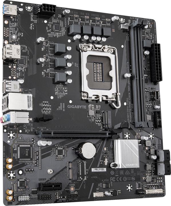 Actual product image Gigabyte H610M D3W DDR4 Motherboard - Supports 14th Gen. Intel Core CPUs, 5+1+1 phases VRM, up to 3200MHz DDR (LGA 1700, Intel H610, mATX)