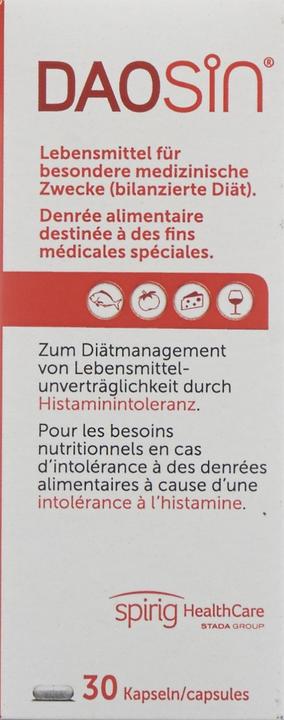 Valeurs nutritives et ingrédients Daosin Spirig (60 pièce(s), Capsules, Cachets, 37 g)