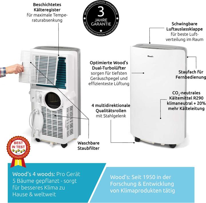 Immagine prodotto Wood's AC Cortina (56 m², 12000 BTU/h)