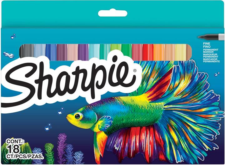 Actual product image Sharpie Marqueur permanent Fine (Multicoloured, 1 mm, 18 x)