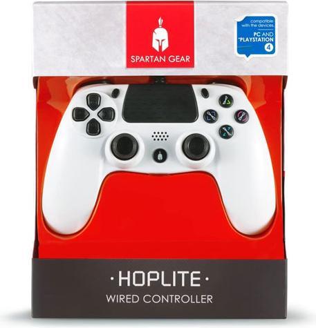 Actual product image Spartan Gear PS4 Controller Hoplite wired white compatible with PC and PS-4 (PS4, PC)