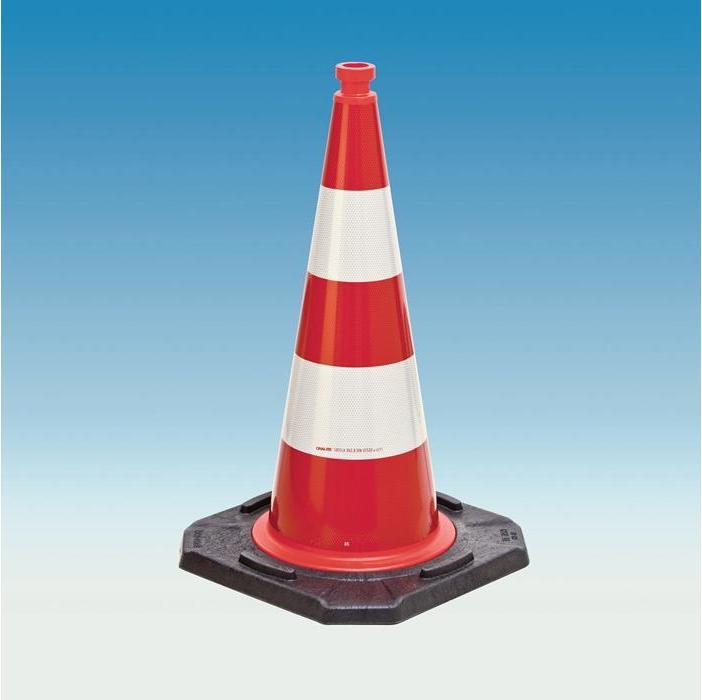 Produktbild HP Autozubehör Leitkegel TL Höhe 500 mm BAST geprüft, 2 Streifen 33 x 33 cm
