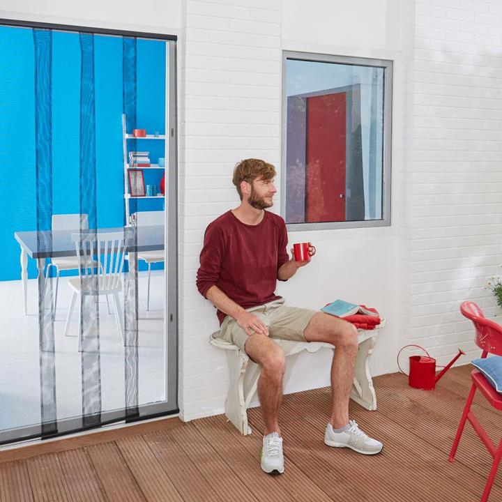 Actual product image tesa Insect screen STANDARD slatted door, curtain with Velcro fastener, without drilling (120 x 250 cm)