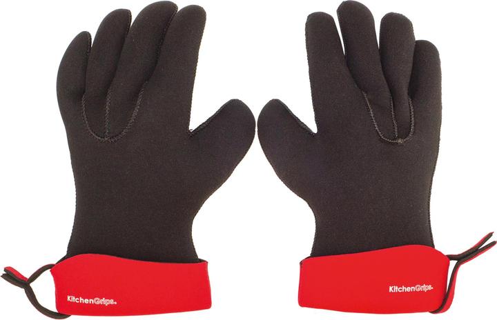 Actual product image Cuisipro Kitchen gloves size S, 5 fingers, black red (Rubber/Neoprene)