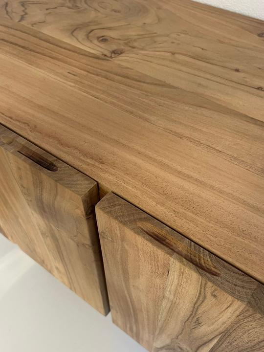 Actual product image FineBuy TV Schrank Lowboard 160 cm Holz Massiv Fernsehkommode Fernsehschrank