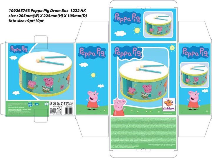 Immagine prodotto Eichhorn Peppa Pig Tamburo 20 cm (Tedesco)
