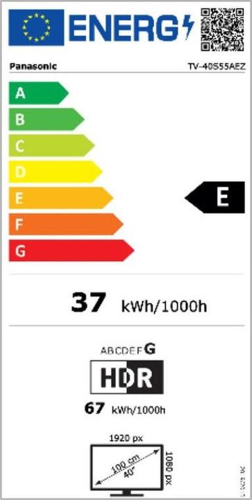 Label énergétique Panasonic TV-40S55AEZ (40", LCD, Full HD)