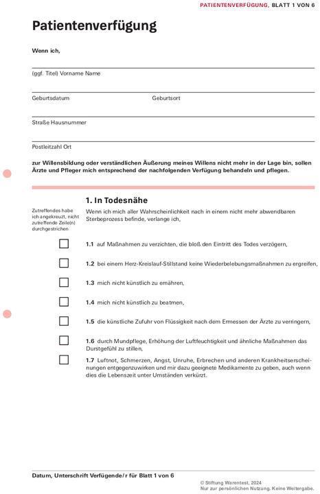 Produktbild Das Vorsorge-Set (Deutsch, Stiftung Warentest, 2024)