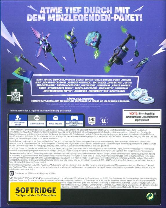 Produktbild Epic Fortnite - Minz-Legenden Paket (Code in a Box) (PS4, DE)