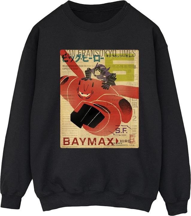 Actual product image Disney Womens/Ladies Big Hero 6 Baymax Flying Baymax Newspaper Sweatshirt (XL)