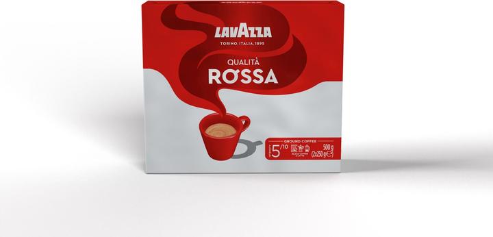 Lavazza Qualita Rossa Kaffee, gemahlen Arabica- und Robustabohnen (500 g)