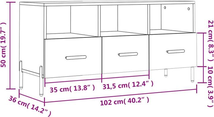 Image du produit VidaXL Tate (102 x 36 x 50 cm)